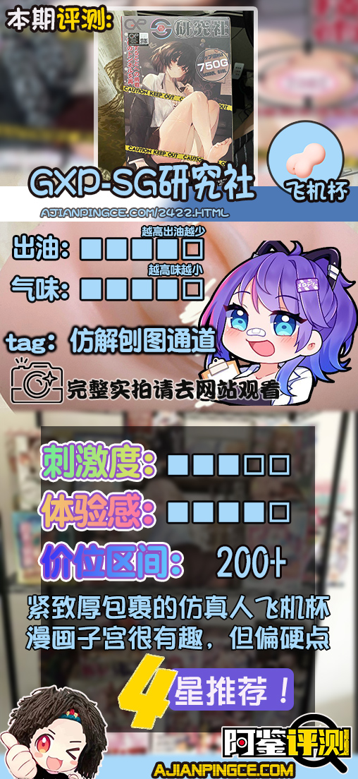 GXP——“SG研究社(1代)”评测!带一点幻想元素的仿解刨结构飞机杯!