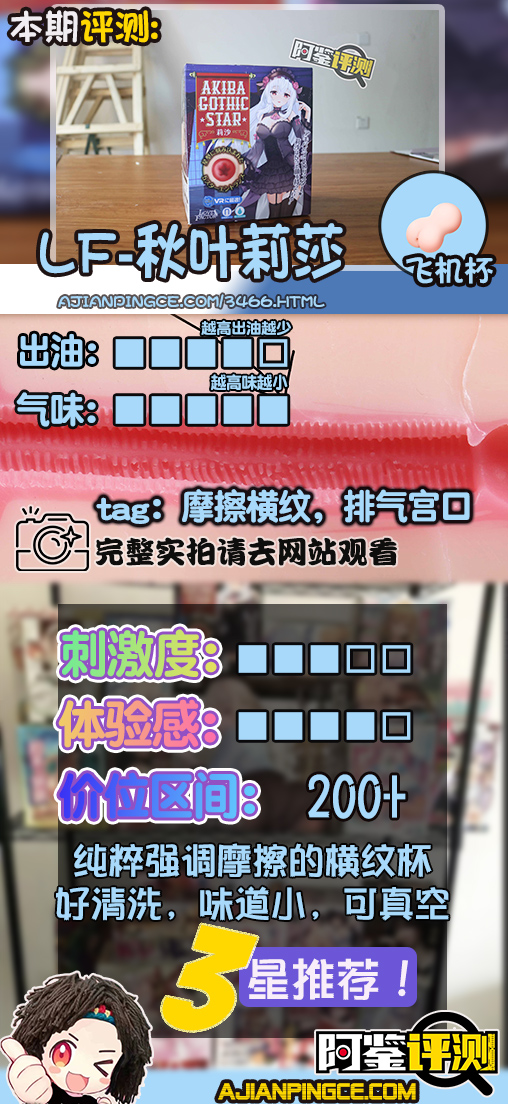 Lovefactor秋叶莉莎 评测(中高刺激),纯粹摩擦感,入门级横纹杯!